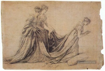  David Werke - Die Kaiserin Josephine Kniend mit Mme de la Rochefoucauld und Madame de la Val Neoklassizismus Jacques Louis David